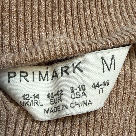 Primark Women’s Medium Camel V-Neck Knit Dress - Picture 3 of 6